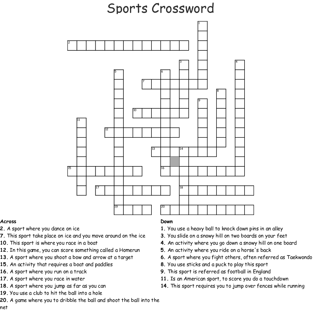 Cricket Crossword Puzzles Printable