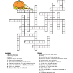 Thanksgiving Crossword Puzzle Printable Printable