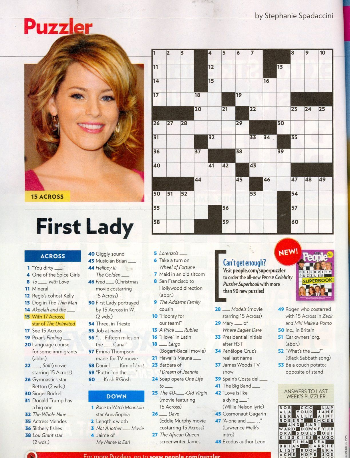 People Magazine Crossword Printable