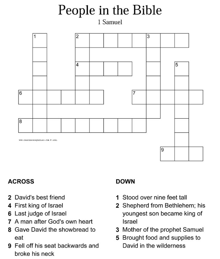 Free Printable Bible Crossword