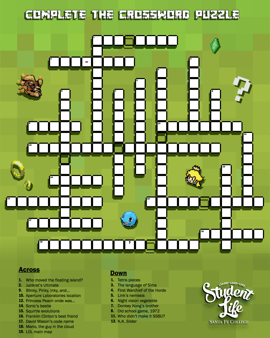 Printable Video Game Crossword Puzzles