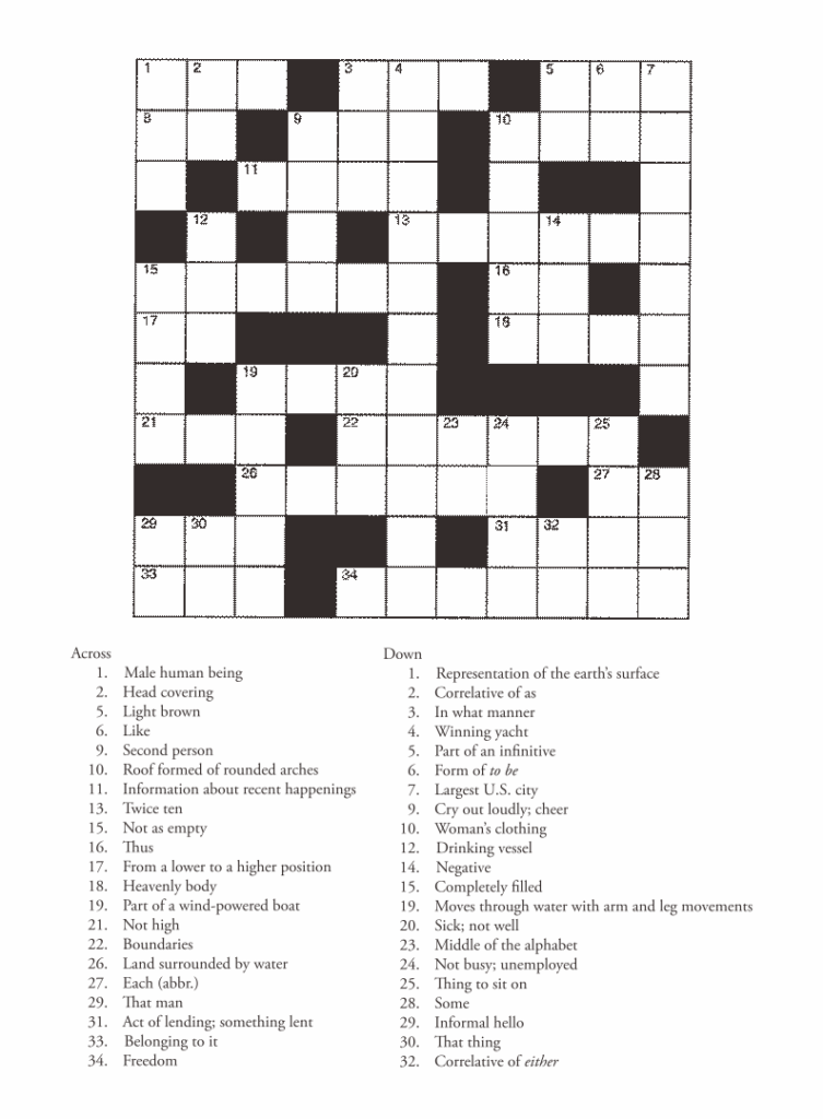 10 Best Free Printable Entertainment Crossword Puzzles