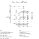 A 20 Question Printable Slope Crossword Puzzle With Answer