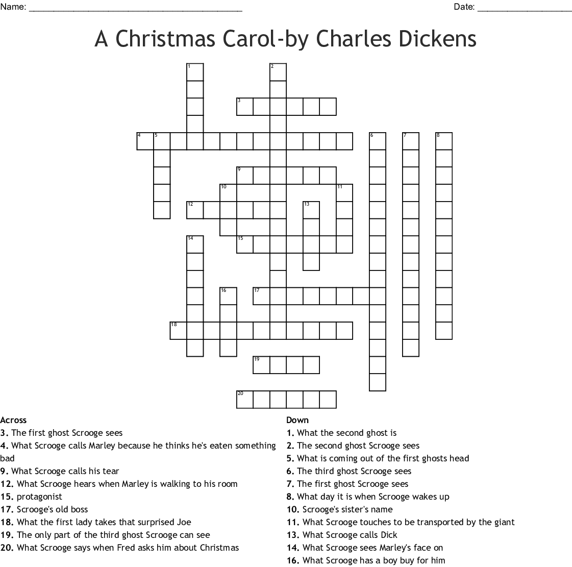 Christmas Song Crossword Puzzle Printable