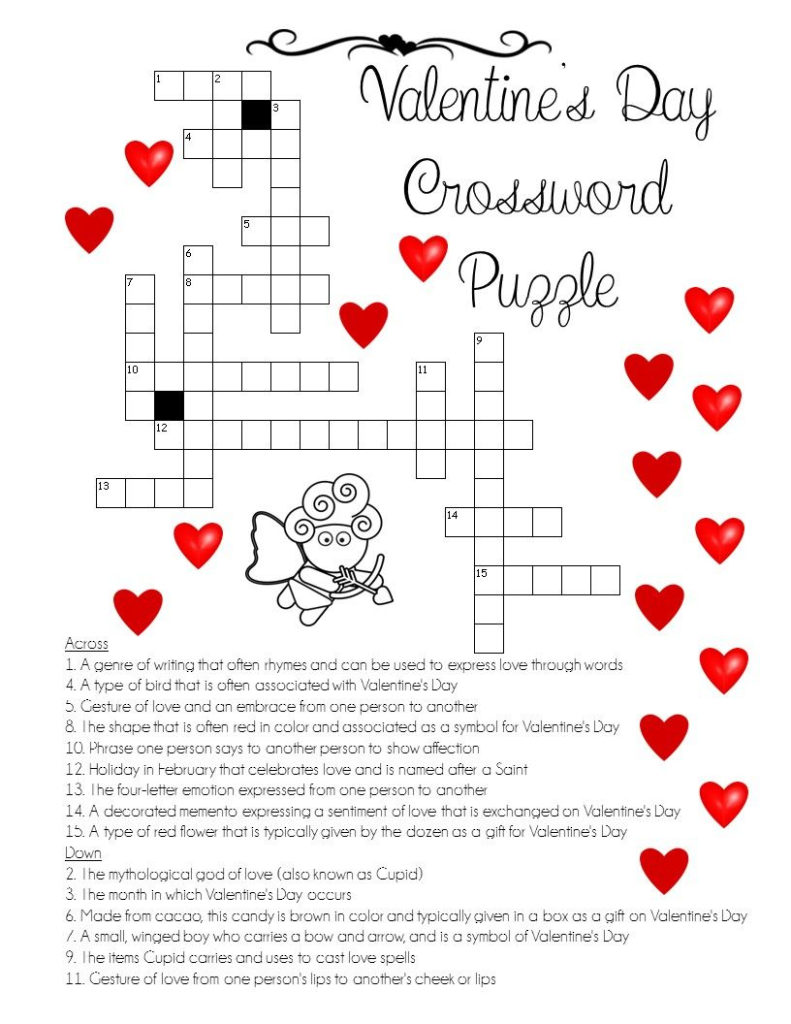 A LOVE For Words Valentine S Day Crossword Puzzle