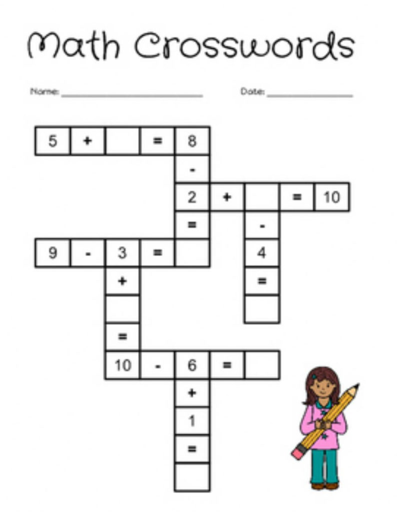 Addition And Subtraction Crossword Worksheet