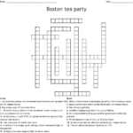 Boston Tea Party Crossword WordMint