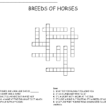 BREEDS OF HORSES Crossword WordMint