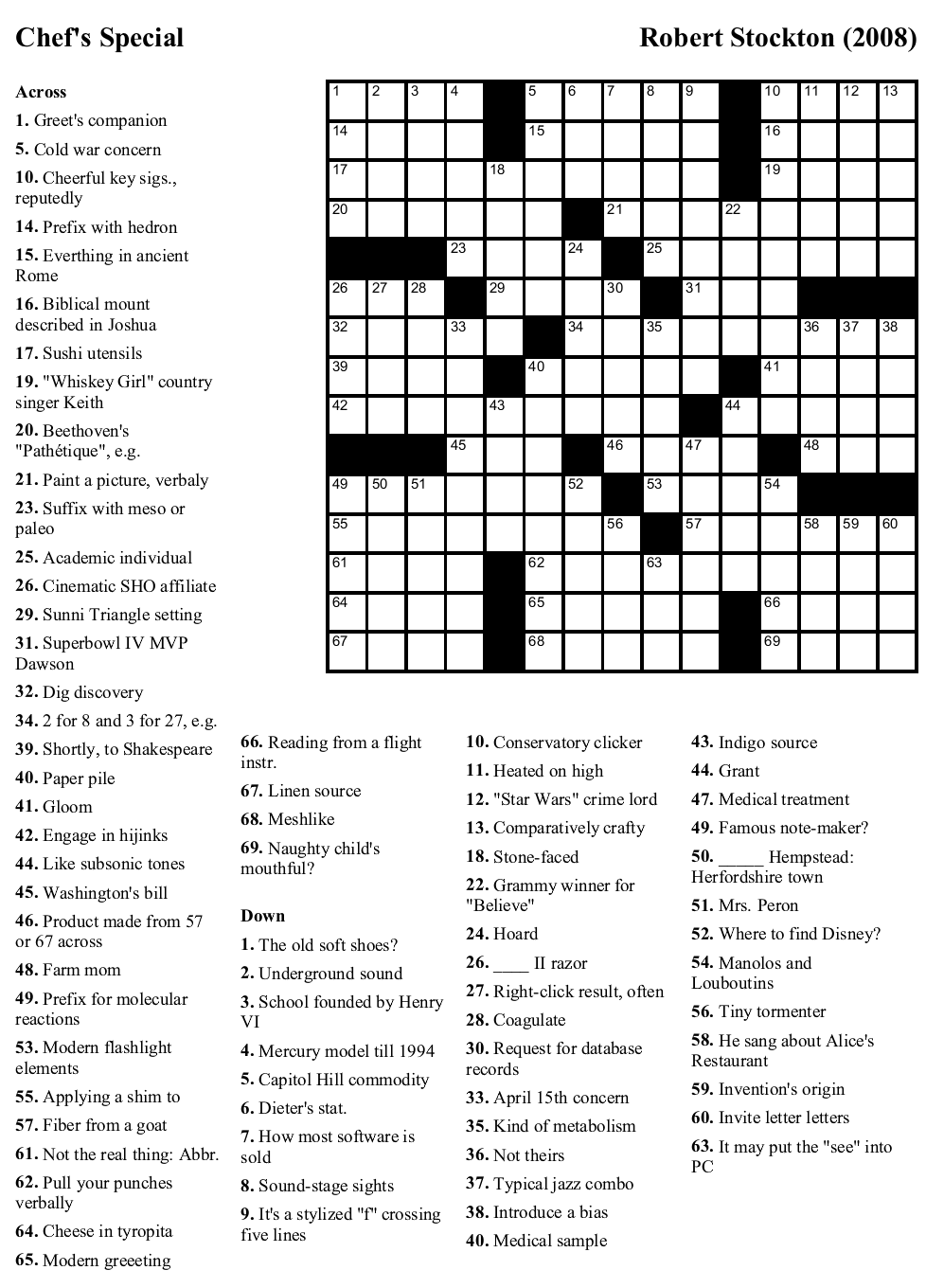 Printable Monday New York Times Crossword Puzzles
