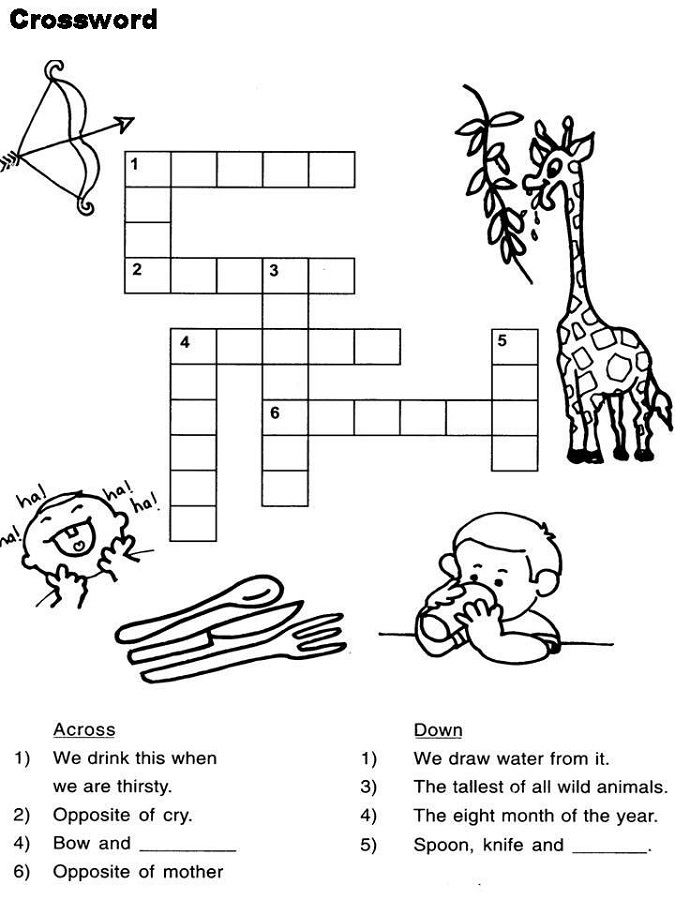 Childrens Crossword Puzzle Printable