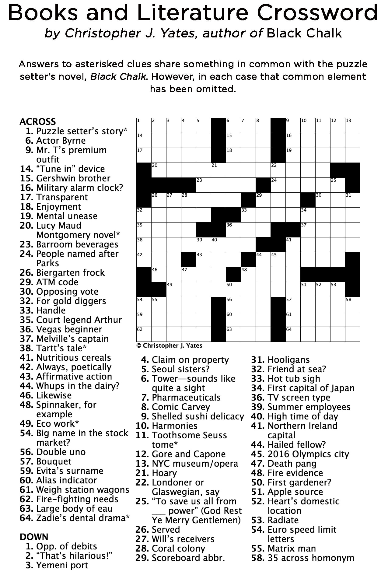 Free Printable Crossword Puzzles With Answers About Stephen King Books