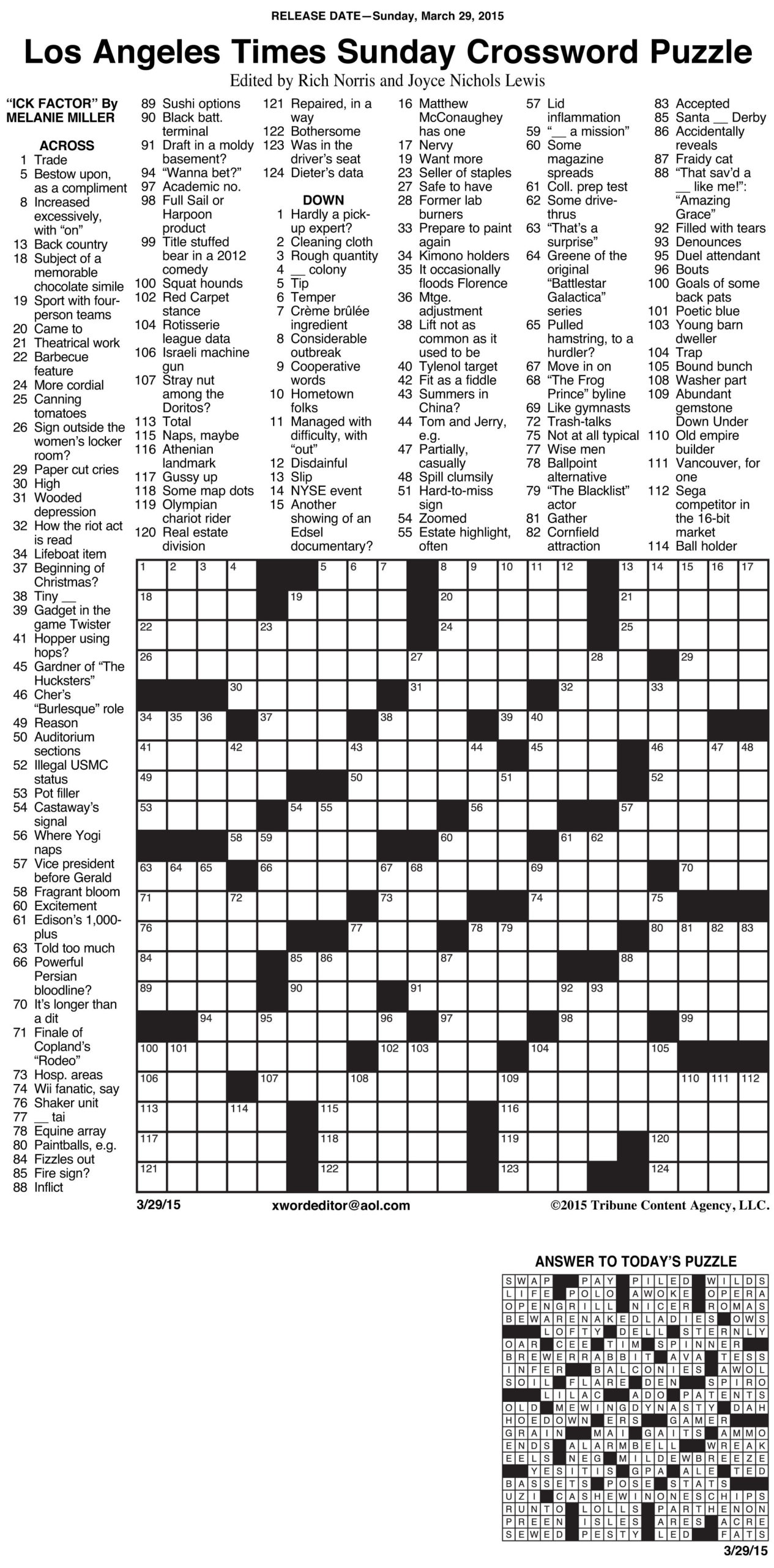 Free Printable Daily Crossword Puzzles 2022