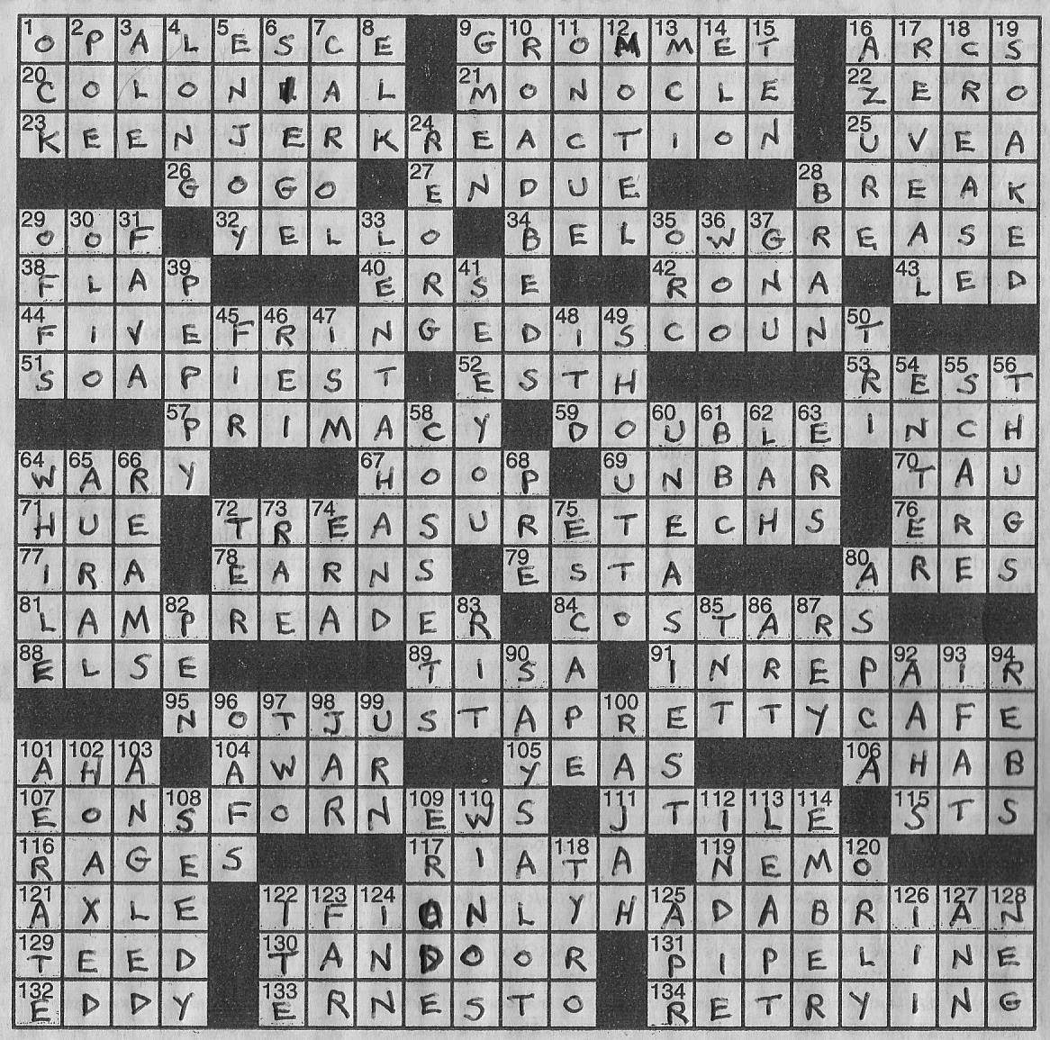 Frank Longo Premier Printable Crossword Puzzle