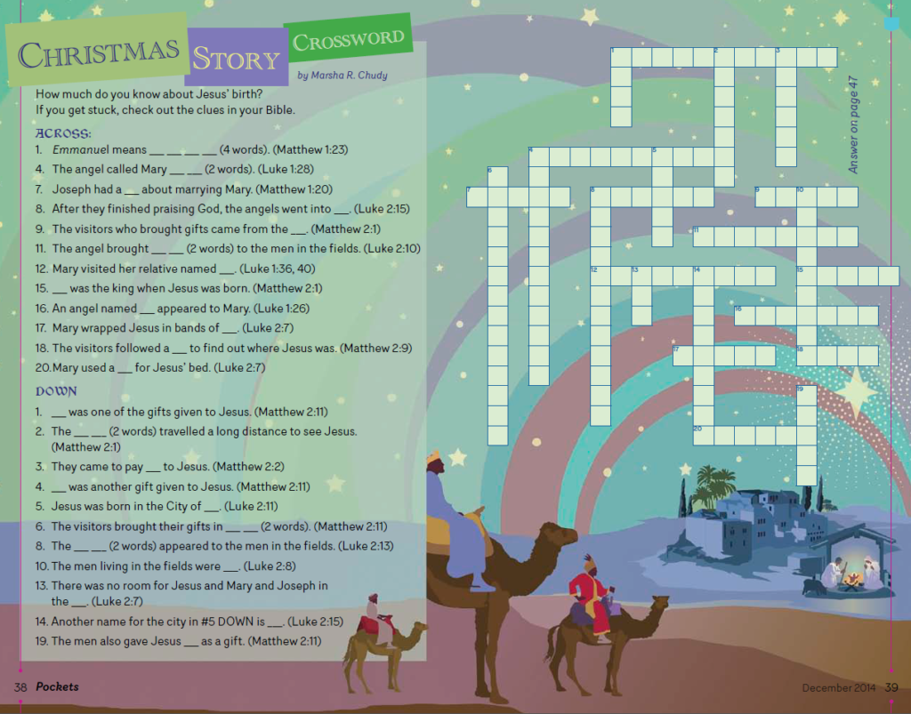 Discipleship Ministries Christmas Story Crossword For