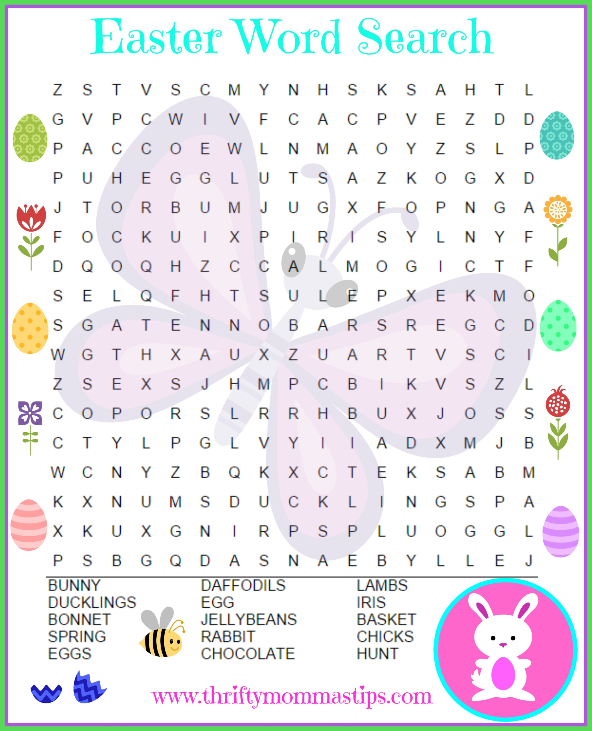 Free Easter Printable Word Search Crossword Puzzles
