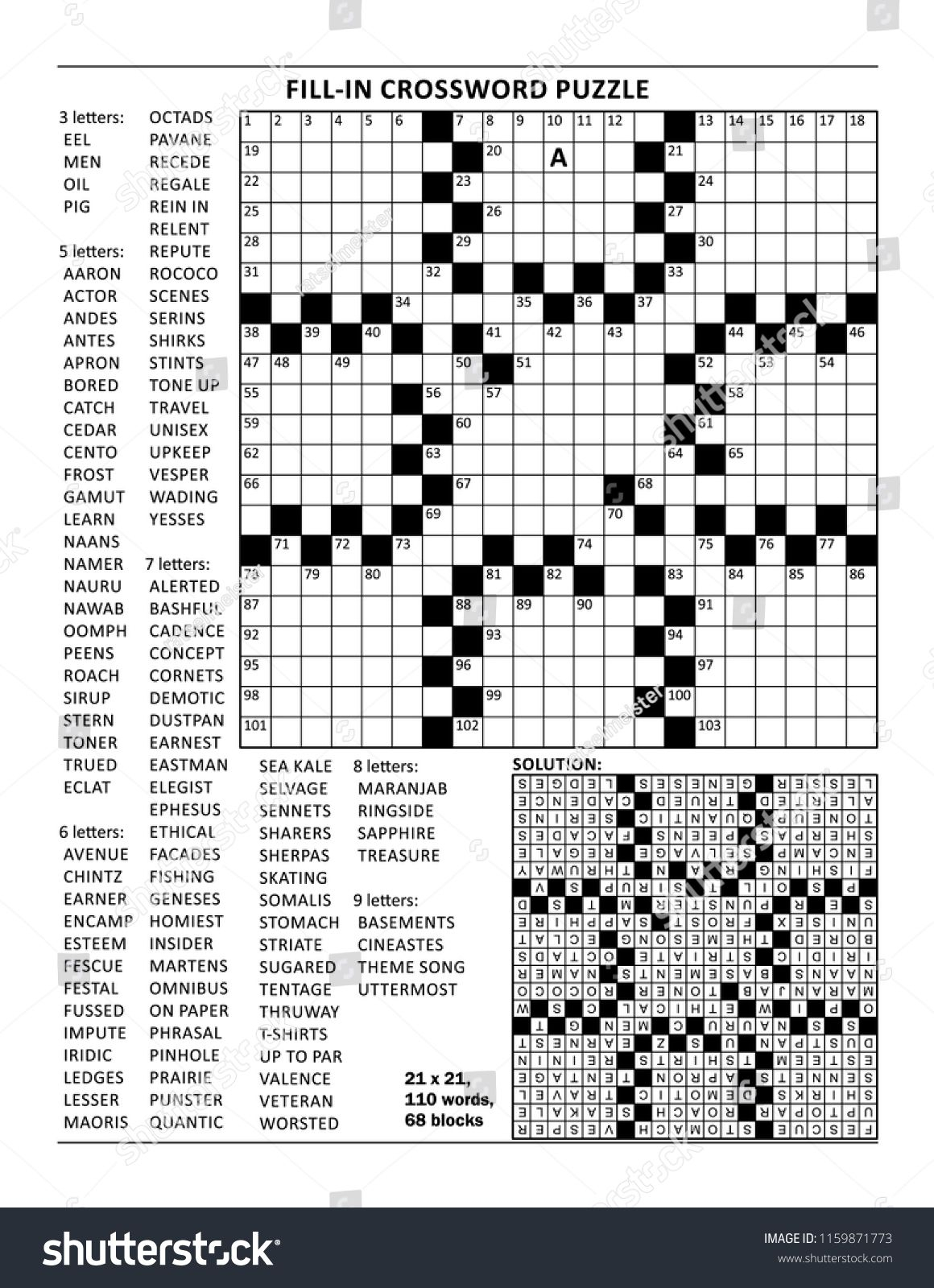 Printable Fill In The Blank Crossword Puzzles