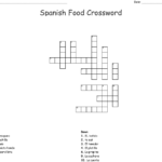 Food In Spanish Crossword Puzzle Answers Crossword For Kids