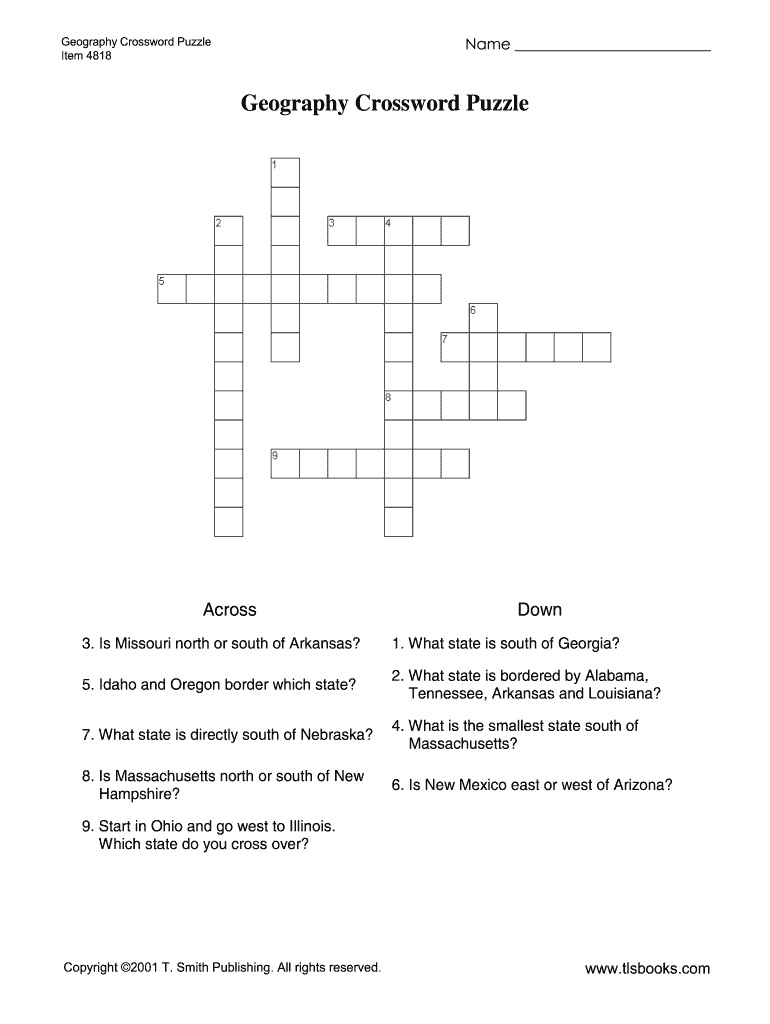 Geography Crossword Answers 2020 2021 Fill And Sign