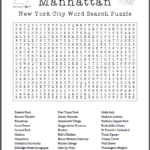 Manhattan NYC Word Search Puzzle Free To Print PDF File