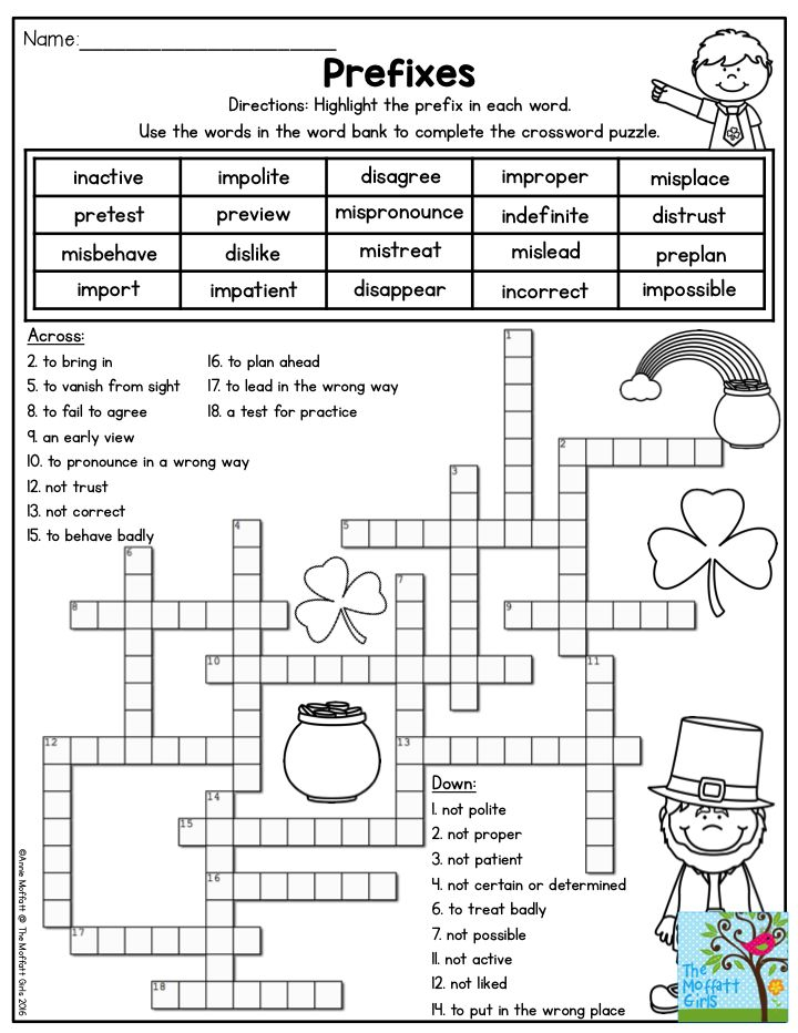 Printable 3rd Grade Crossword Puzzles With Word Banks