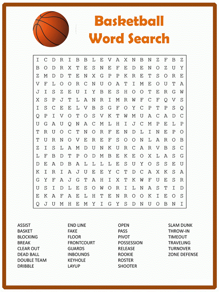 Free Printable Basketball Crossword Puzzles
