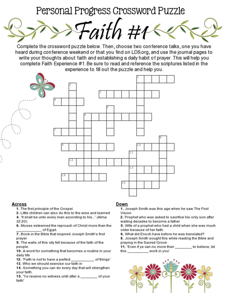 Printable Bible Crossword Puzzles With Scripture