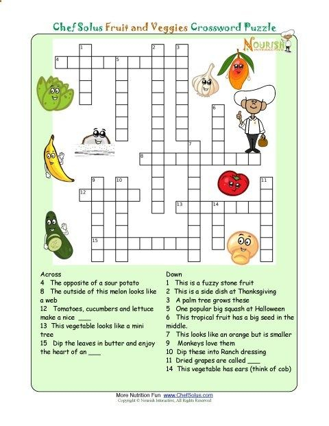 Printable Crossword Puzzles For Kids From Nourish
