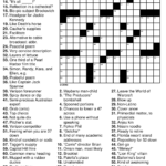 Printable Crossword Puzzles Solutions Printable