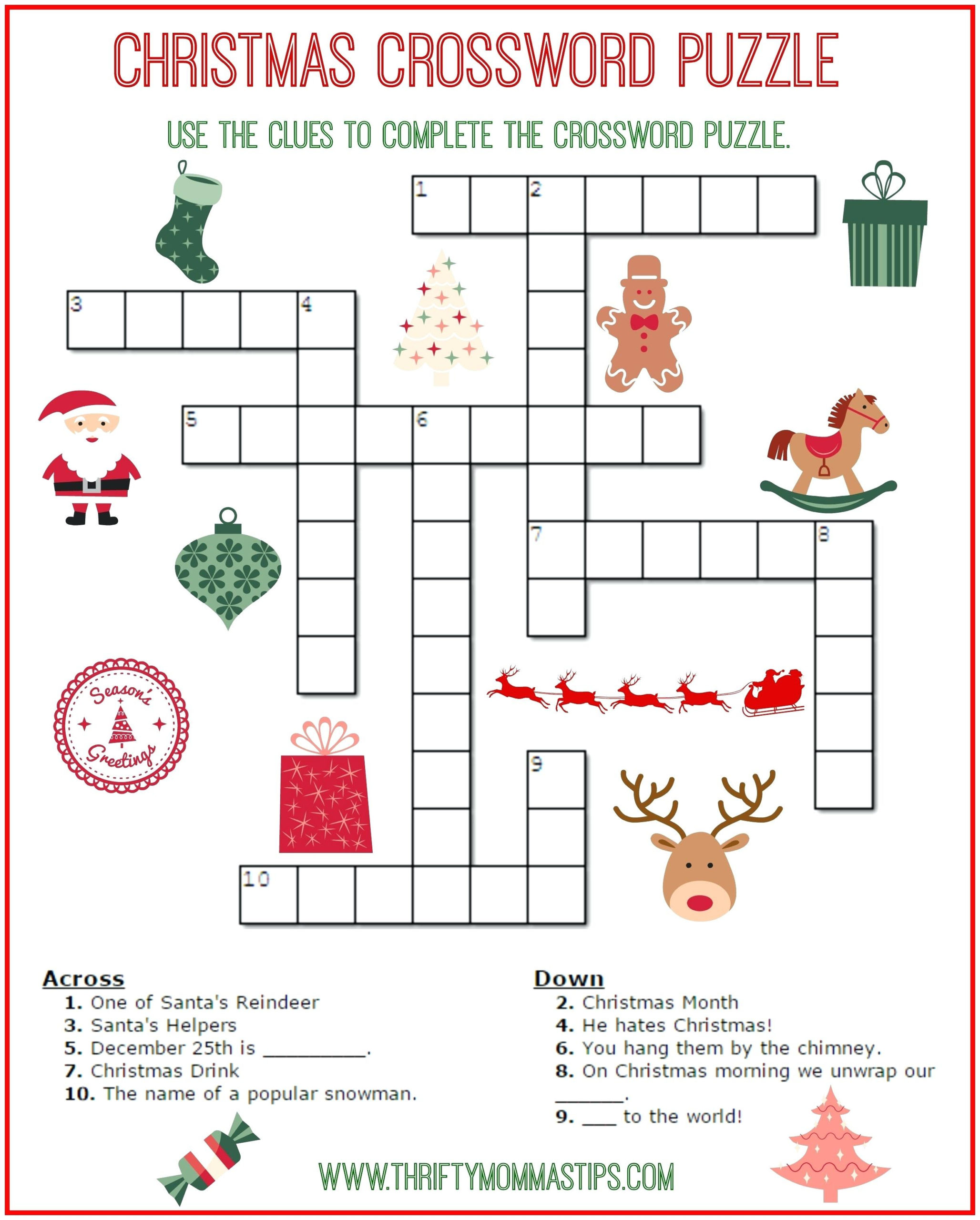 Create First Grade Crossword Puzzles Printable