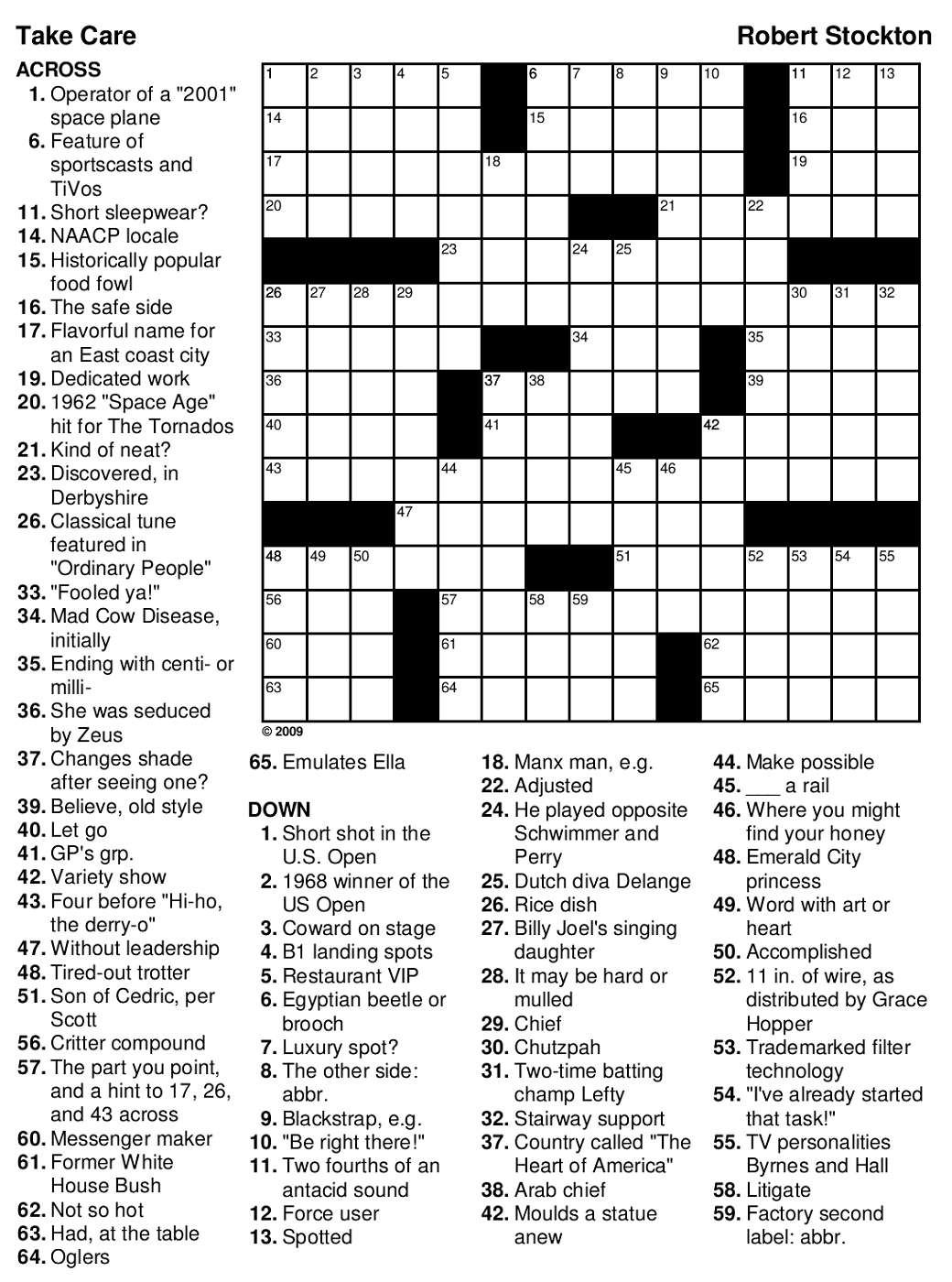 King Crossword Puzzles Printable