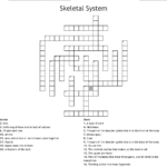Skeletal System Crossword Puzzle Printables Printable