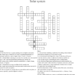 Solar System Crossword Puzzle Printable Printable