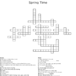 Spring Crossword Puzzle Free Printable Printable
