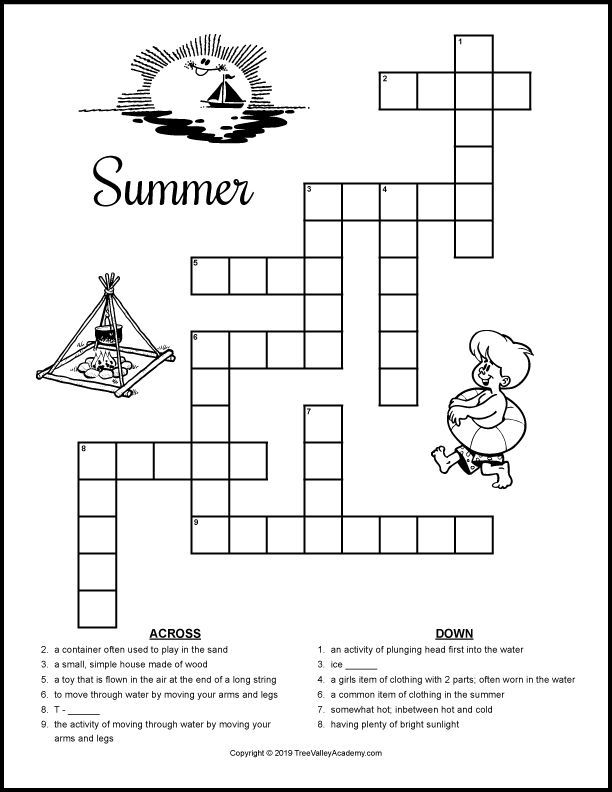 Kid Friendly Printable Crossword Puzzles
