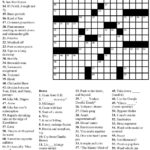 Sunday Crossword Puzzle Printable Ny Times Syndicated