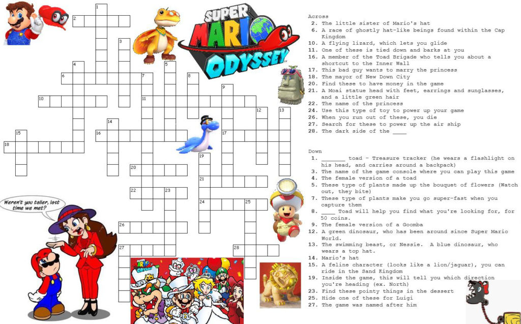 Super Mario Odyssey Crossword Puzzle NintendoSwitch