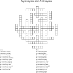 Synonyms And Antonyms Crossword WordMint