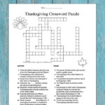 Thanksgiving Crossword Puzzle For Kids Fun And Free
