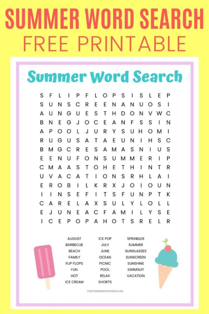 10 Delicious Ice Cream Word Search Puzzles KittyBabyLove
