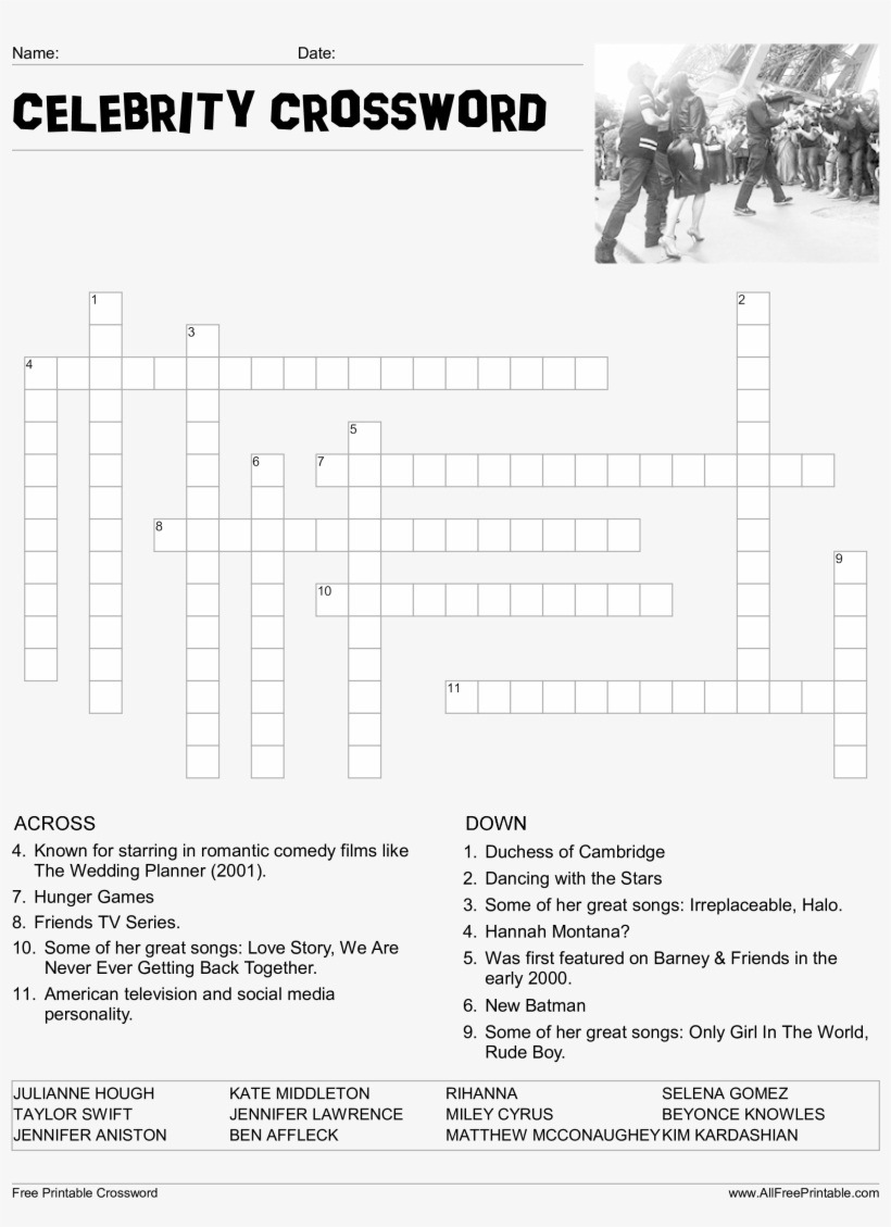 Movie Trivia Crossword Puzzles Printable