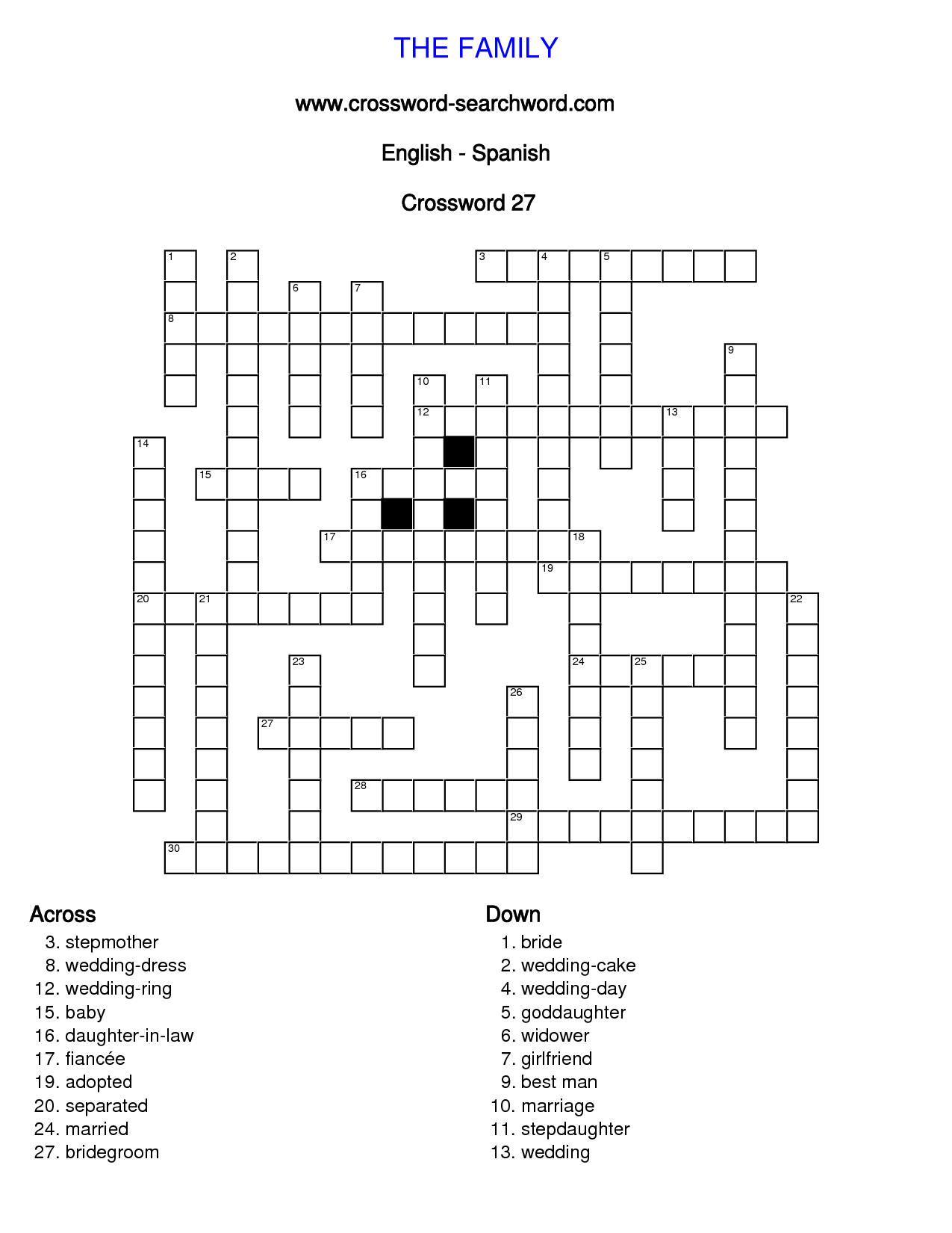 Printable Crossword Puzzles On Force And Motion 4th Grade