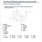 2nd Grade Matching Words Crossword Vocabulary Worksheets