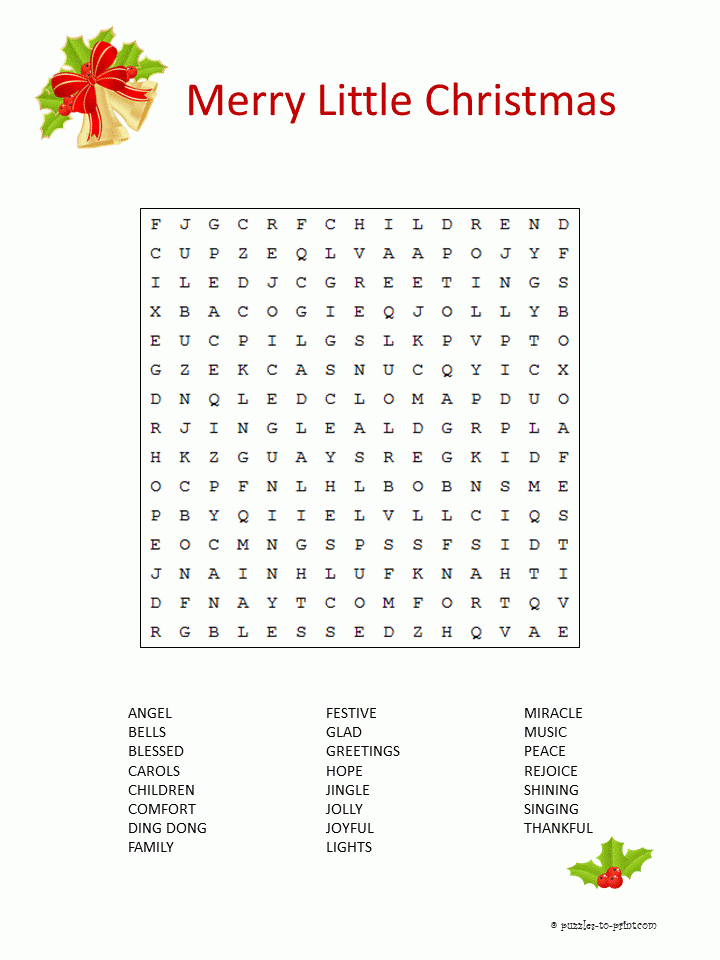 A Merry Little Word Search