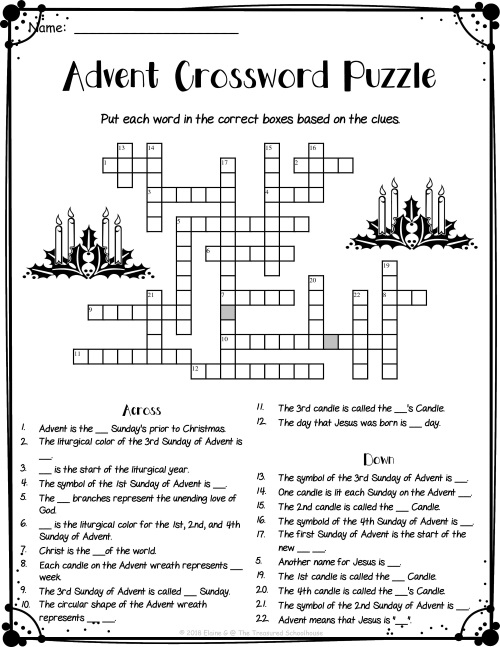 Free Printable Crossword Puzzles For Third Graders