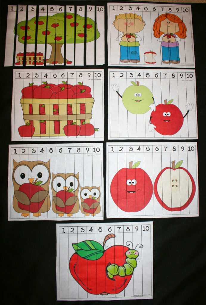 Apple Number Puzzles Classroom Freebies
