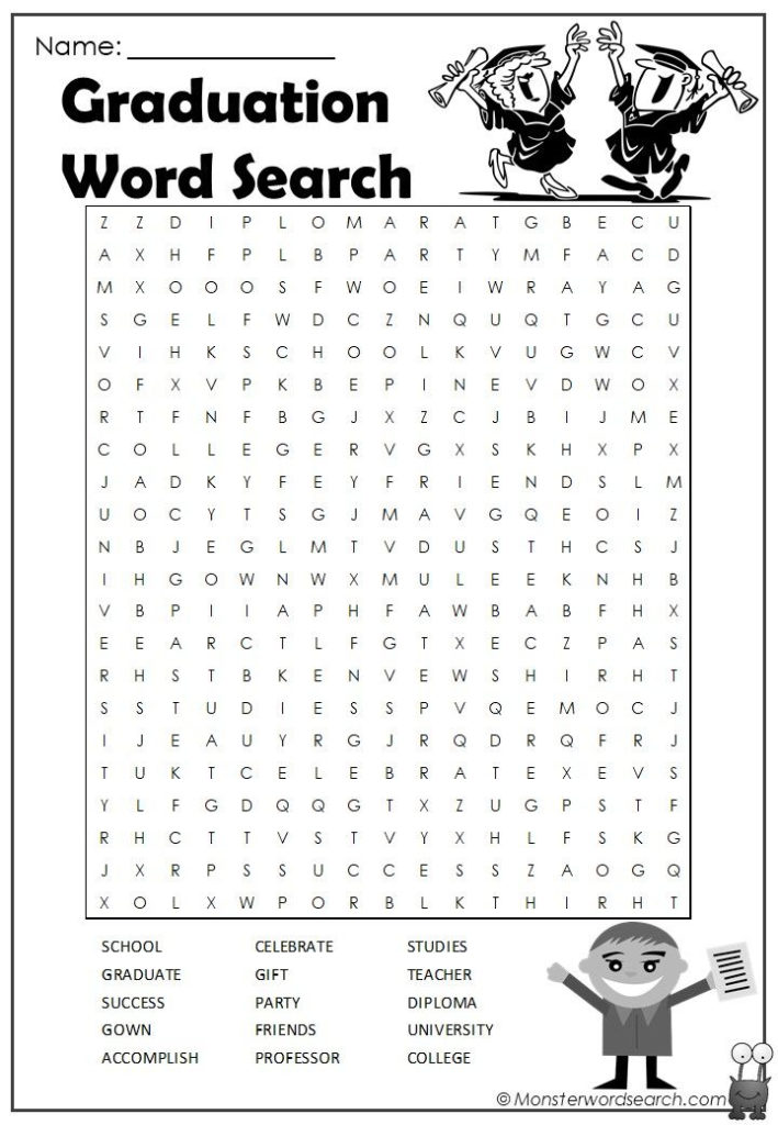 Awesome Graduation Word Search Graduation Words Word