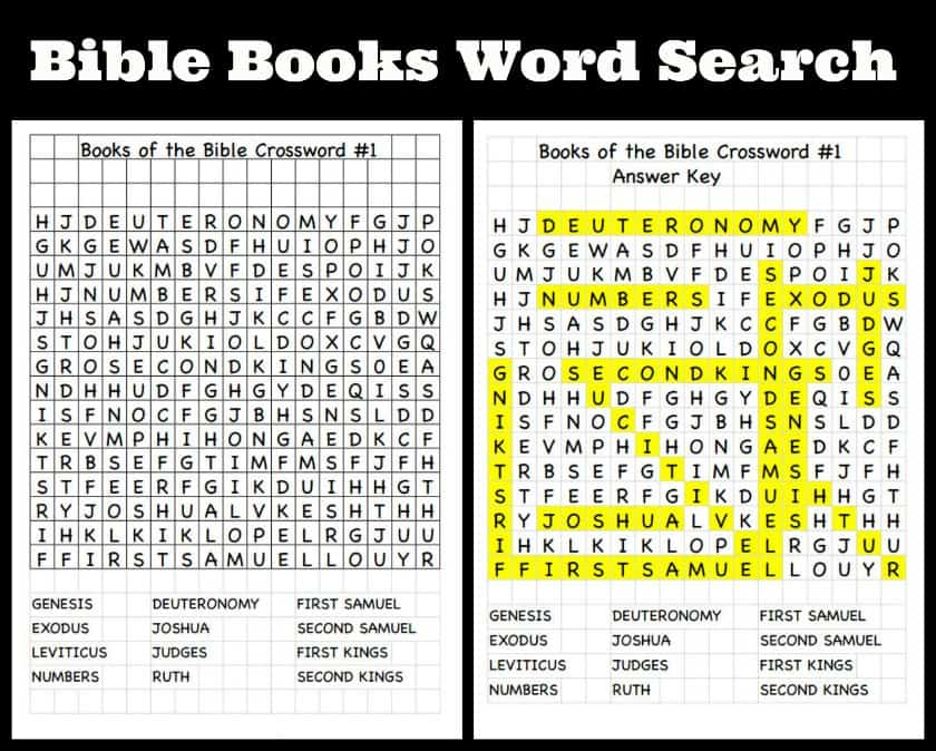 Books Of The Bible Word Search Find Puzzles Ministry
