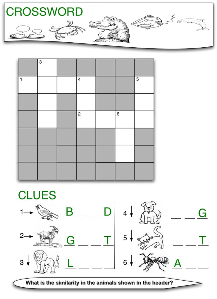 Children S Crossword Puzzles Activity Shelter