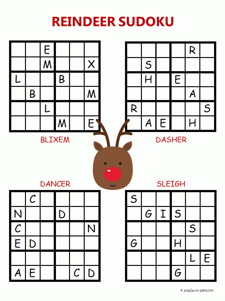 Christmas Sudoku Reindeer