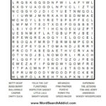 Classic Cartoons Printable Word Search Puzzle Word